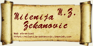 Milenija Zekanović vizit kartica
